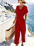 Women's Loose Irregular Short-Sleeve Two-Piece Set 91RW