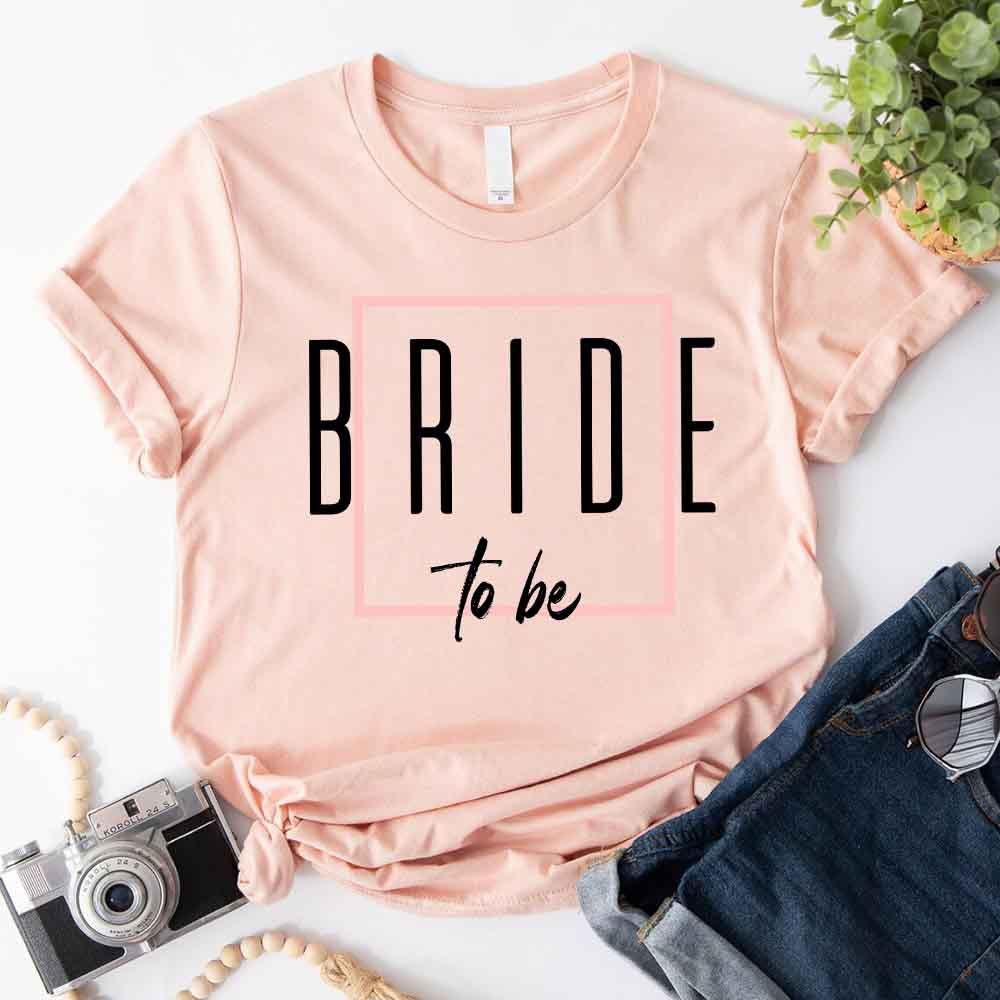 Bach Crew Bride To be Party Bachelorette T-shirt Bride to Be Peach