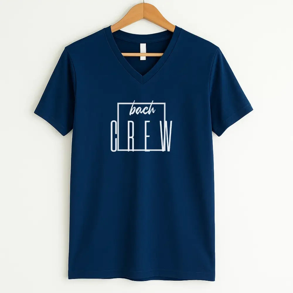 Bach Crew Bride To be Party Bachelorette V-Neck T-shirt Bach Crew Navy