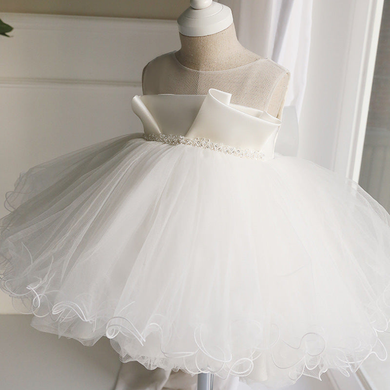 Catwalk Host Performance Summer Children Princess Dress White