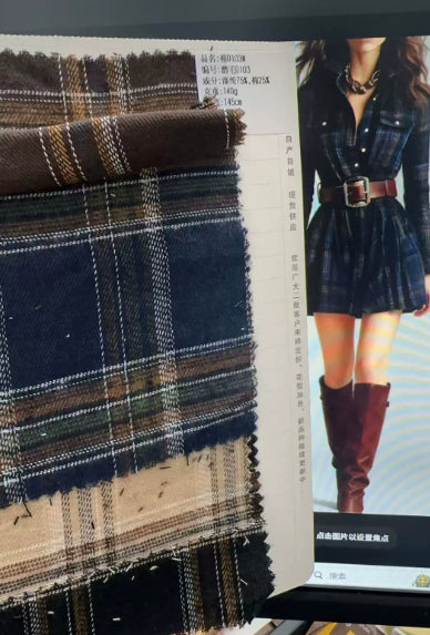 Women's Plaid Collared Sleeveless Fitted Waist Dress Dark Blue (No belt)