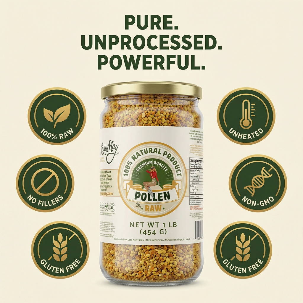 Honeymakers Raw Bee Pollen Granules by The Lady May – 100% Pure, Unheated – Non-GMO, Gluten-Free, Rich in Protein & Antioxidants (24 oz)
