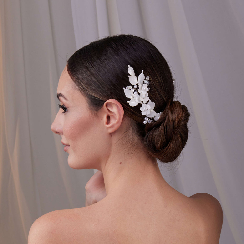 Two-Piece Resin Flower Bridal Hair Vine Set