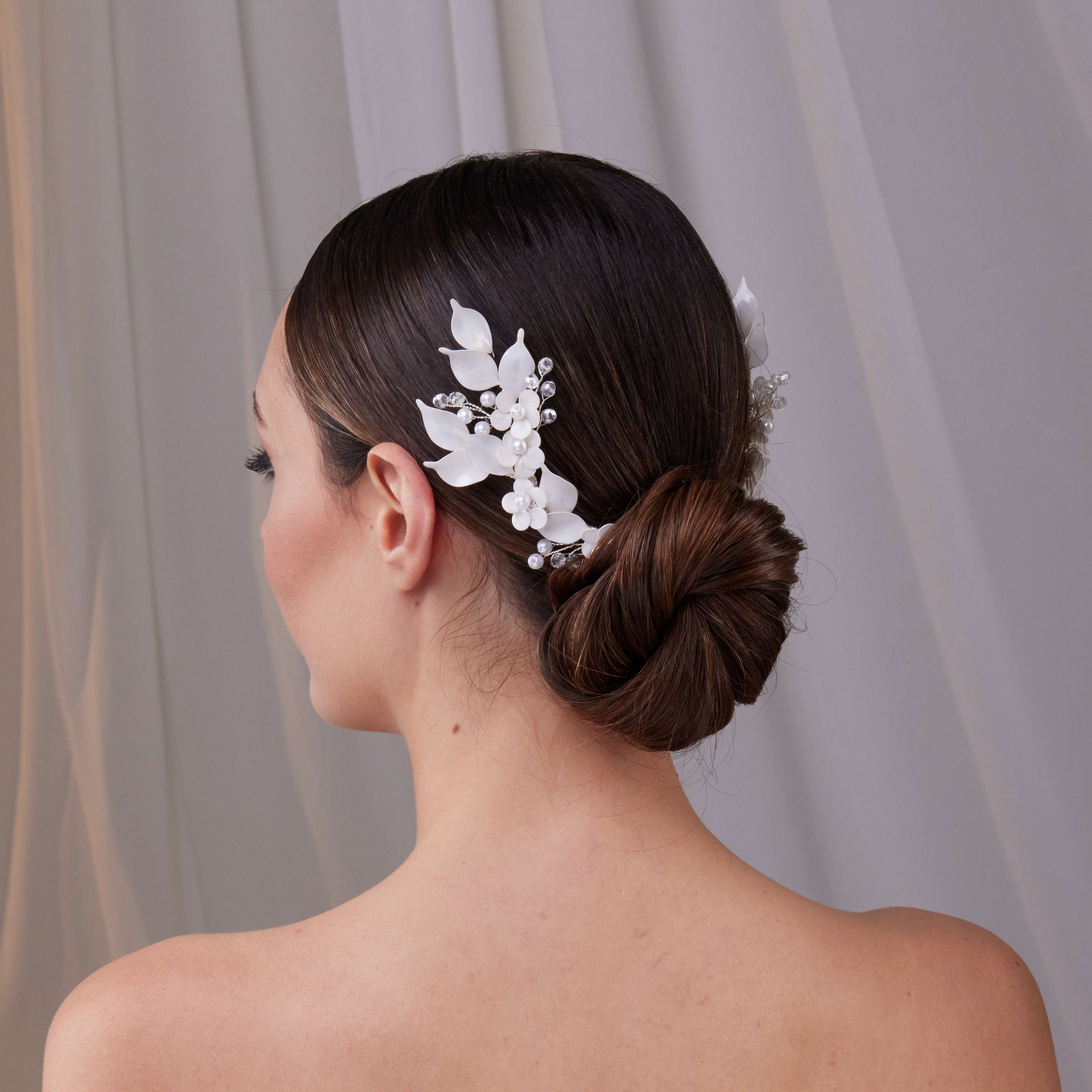 Two-Piece Resin Flower Bridal Hair Vine Set