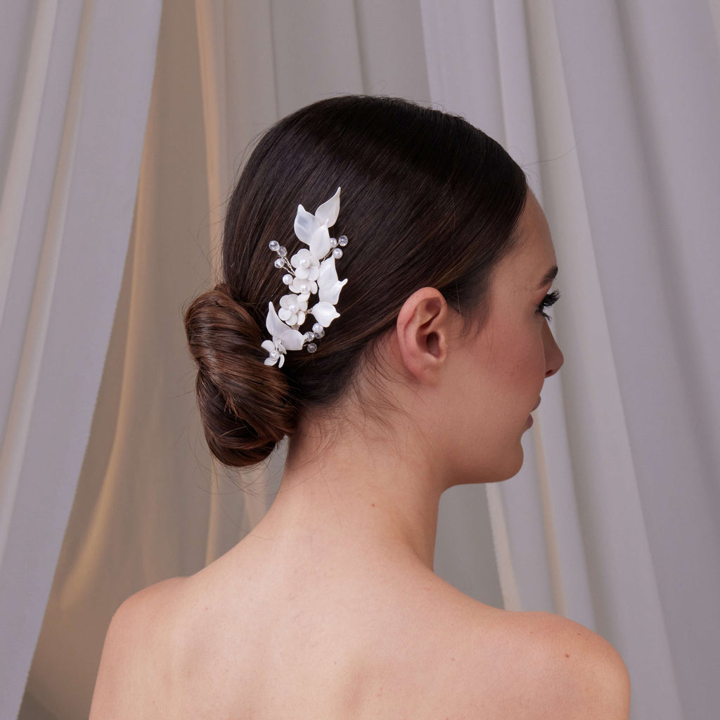 Two-Piece Resin Flower Bridal Hair Vine Set