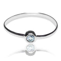 Blue Topaz Sterling Silver Bezel Ring Minimalist Promise 6