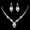 Bridal Pearl Crystal Rhinestone Necklace And Earrings Set