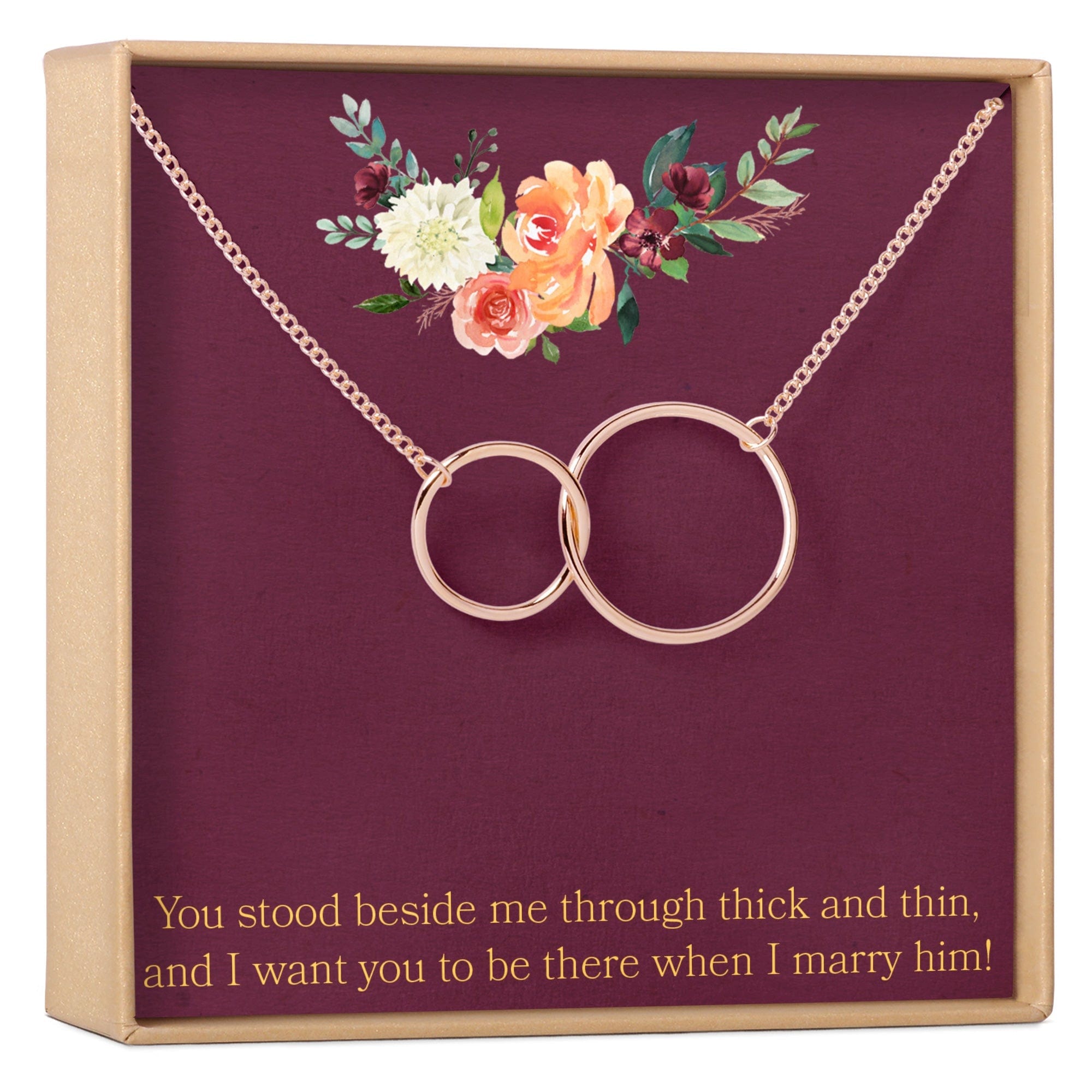 Bridesmaid Necklace Rose Gold