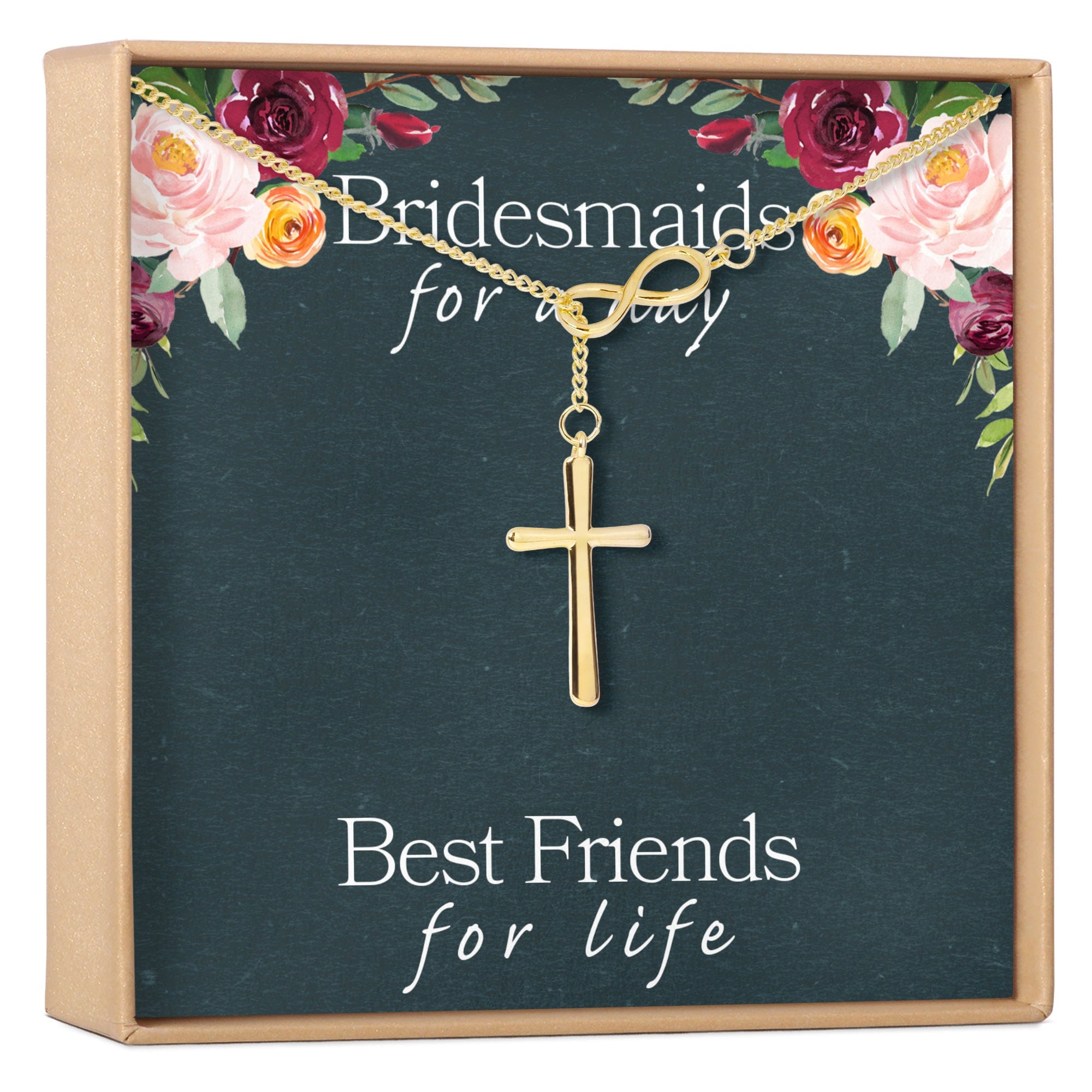 Bridesmaids Necklace, Multiple Styles Infinity Cross Gold