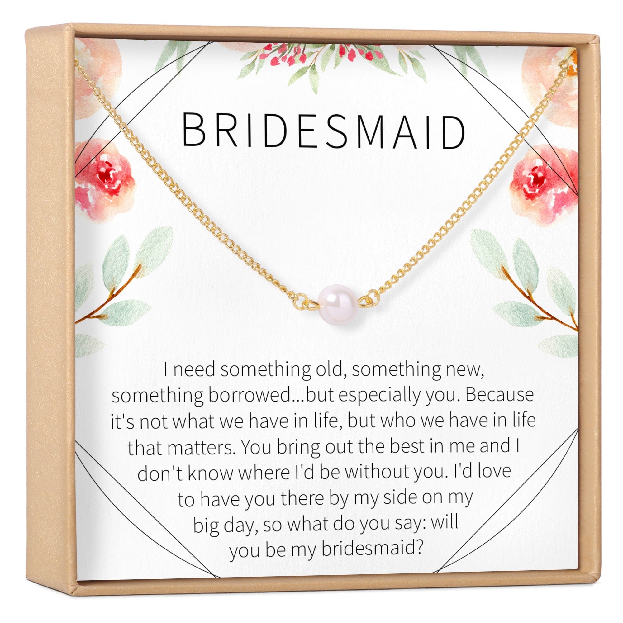 Bridesmaids Necklace, Multiple Styles Pearl Necklace Gold