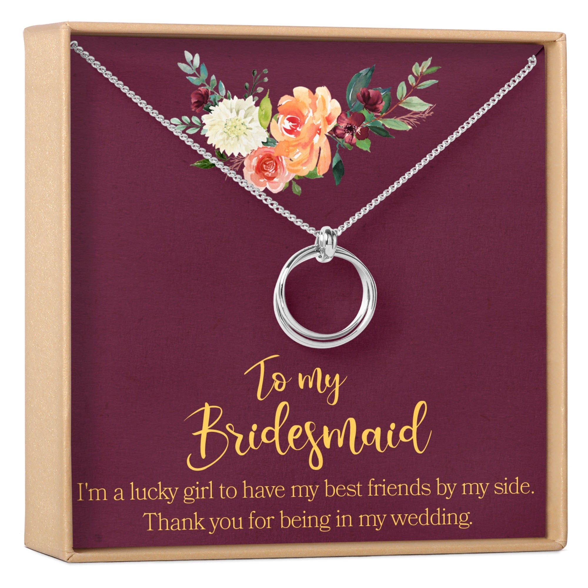 Bridesmaids Necklace, Multiple Styles Stacked Circles Silver