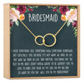 Bridesmaids Necklace, Multiple Styles 2 Interlocking Circles (1) Gold