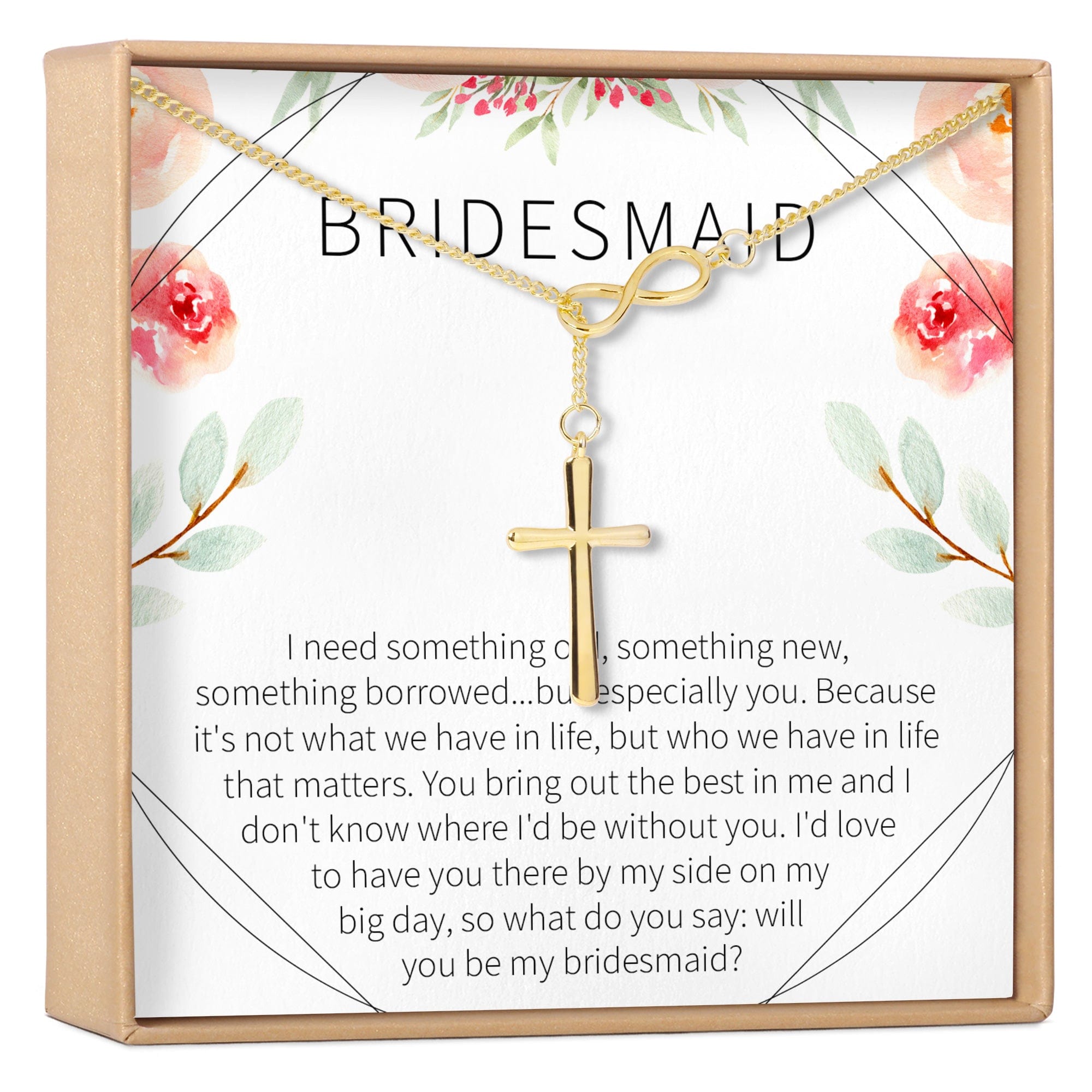 Bridesmaids Necklace, Multiple Styles Infinity Cross Gold