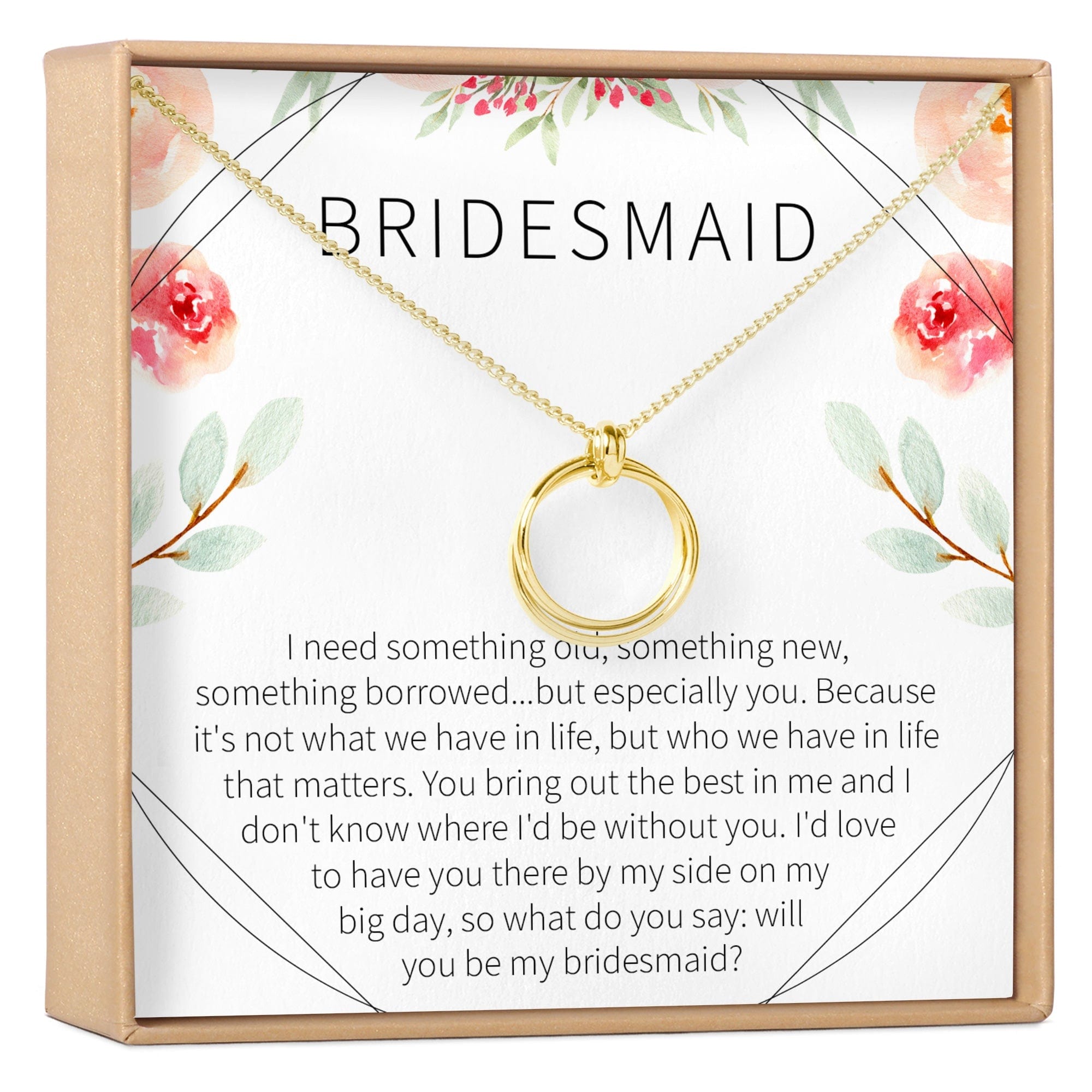 Bridesmaids Necklace, Multiple Styles Stacked Circles Gold