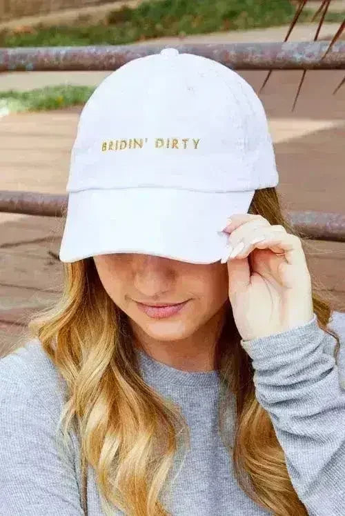 Bride | Girl Gang - Bachelorette party dad hats White - Bridin' Dirty