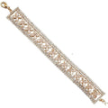 Butterfly Clover Rhinestone Link Bracelet Gold Plated One Gold-Clear