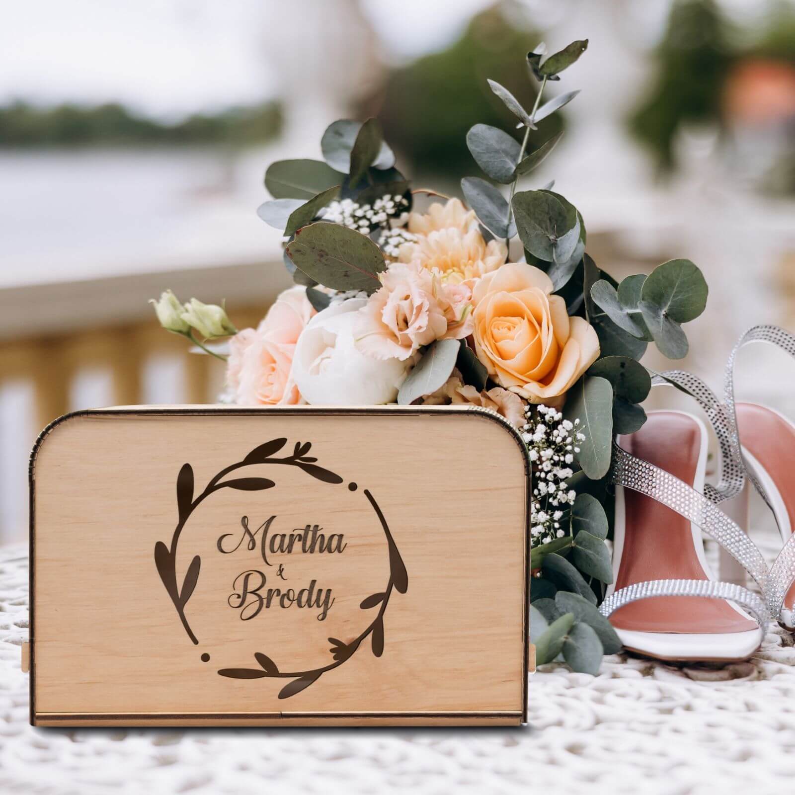 Wedding Card Box Engraved