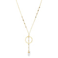 Clear Quartz Y Necklace Halo Crystal Pendant Gemstone Strand Layering