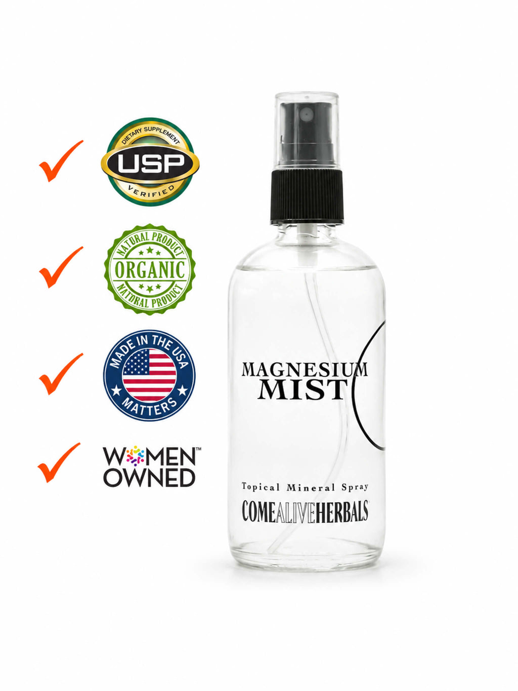 Magnesium Mist — Topical Magnesium Spray for Sleep, Recovery & Natural Deodorant 1 Bottle — 8oz