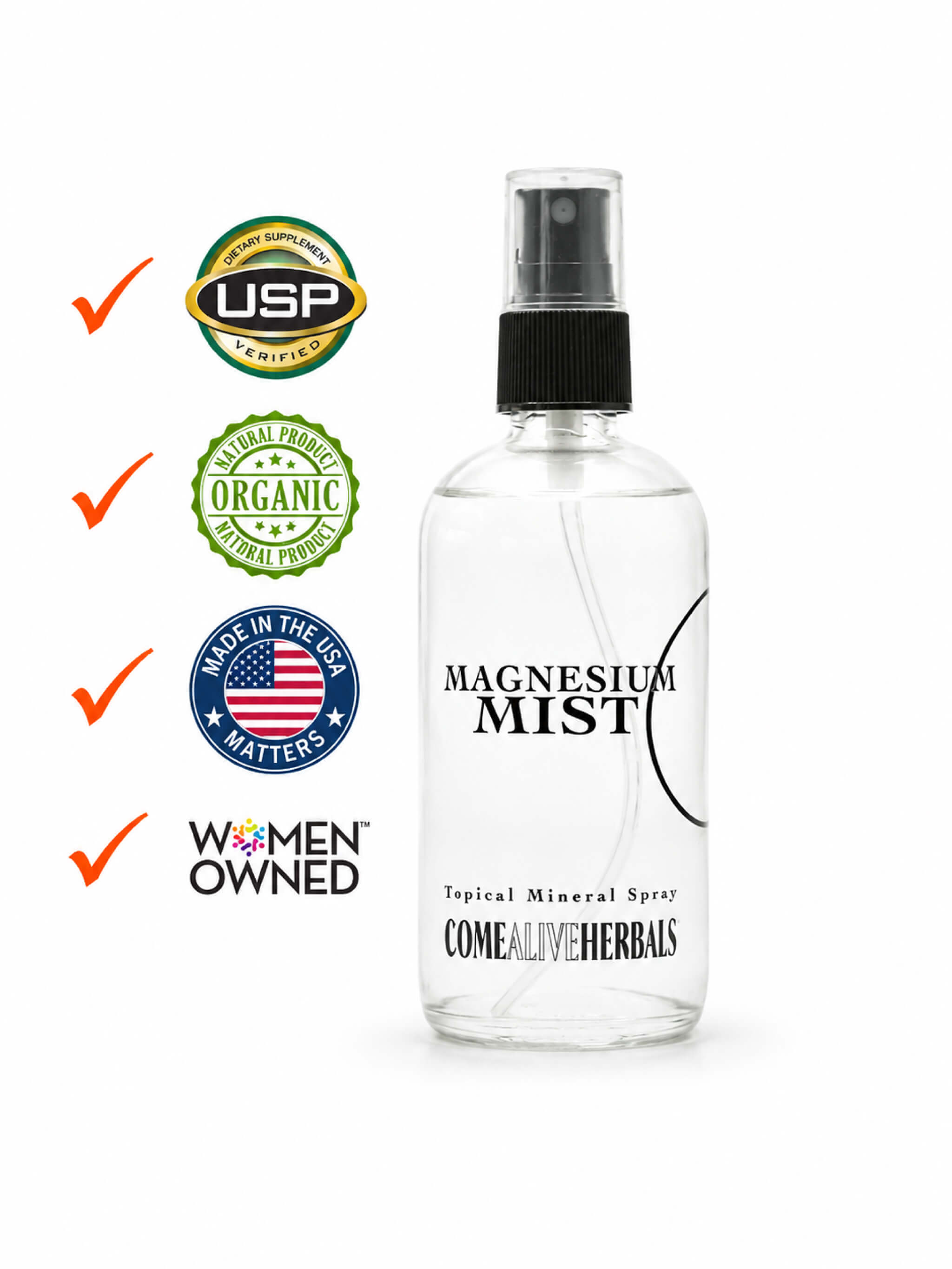 Magnesium Mist — Topical Magnesium Spray for Sleep, Recovery & Natural Deodorant 1 Bottle — 8oz