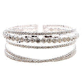 CZ Crystal Circle Line Bracelet Elegant Cubic Zirconia One Silver-Clear