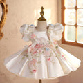 High-end Flower Girl Wedding Puffy Dresssweet And Adorable For Little White