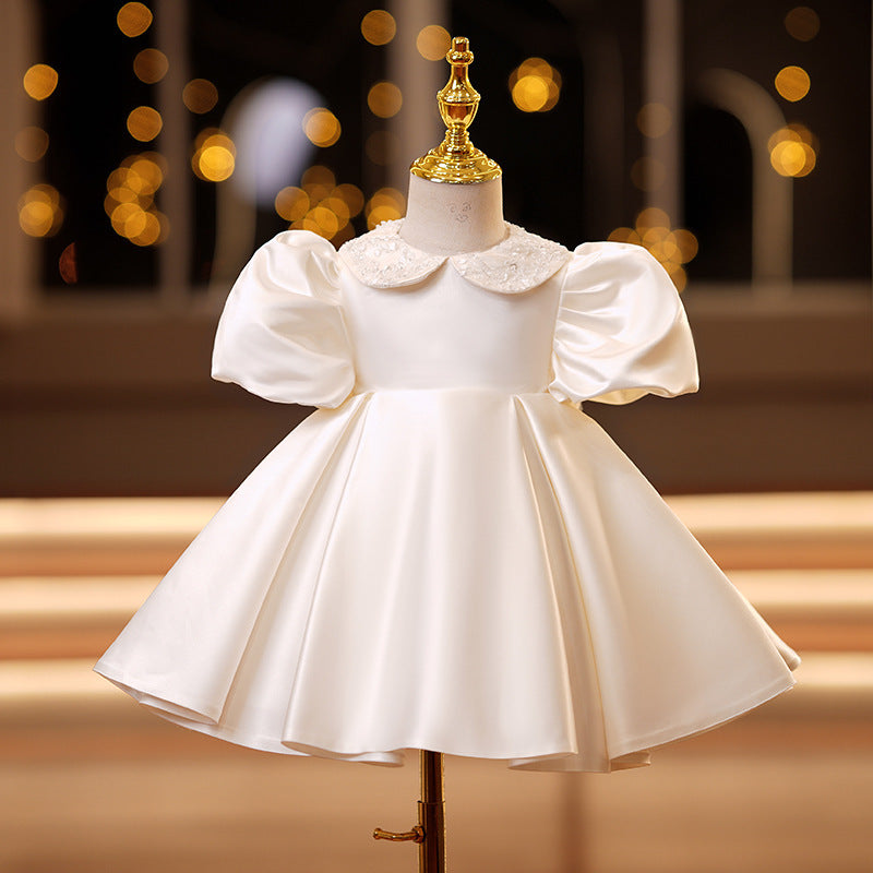 Summer Children's Baby Girl Princess Dress Costume Beige