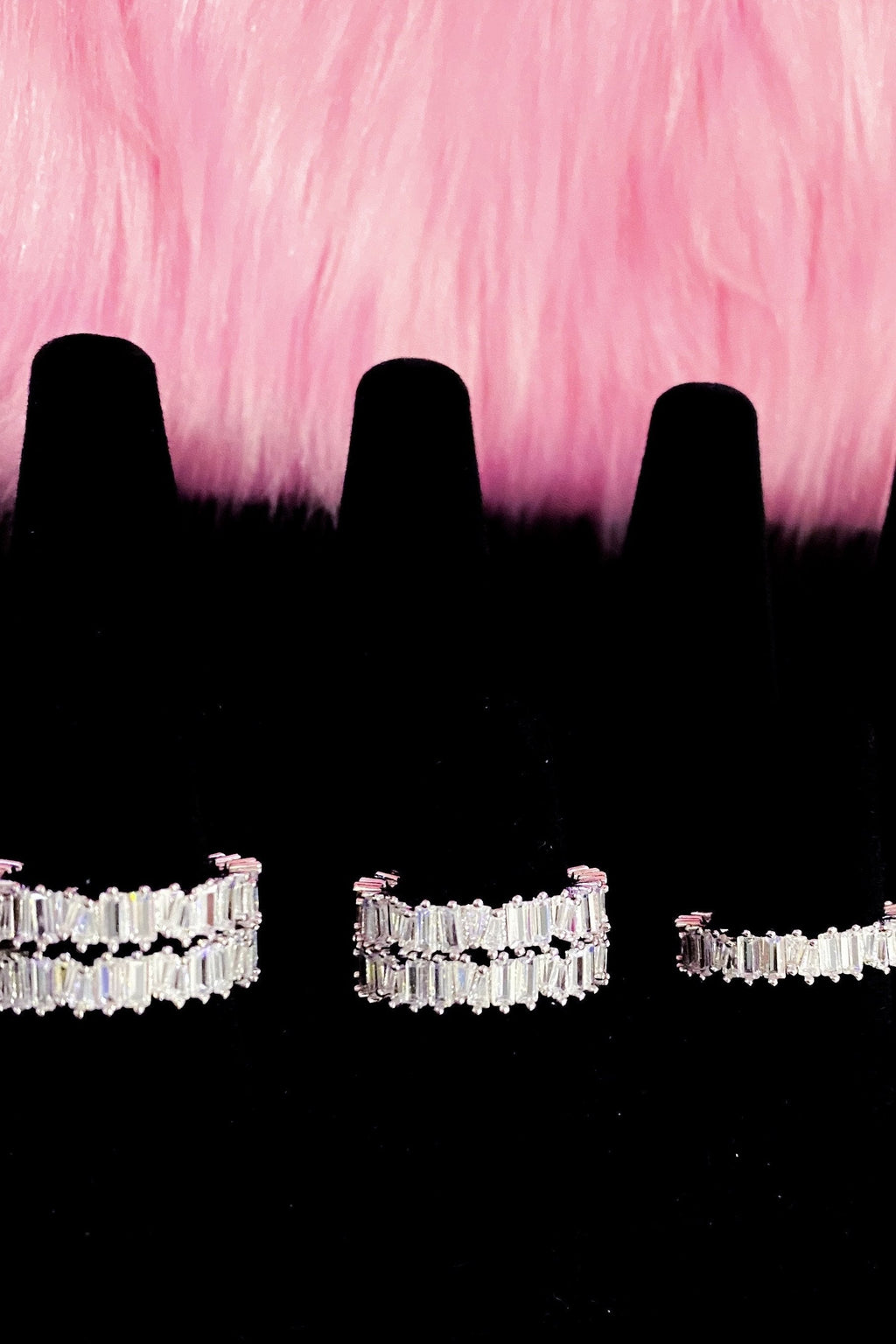 Diamond Baguette Eternity Ring Sterling Silver Band
