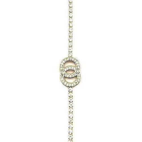 Double O Rhinestone Tennis Bracelet For Women Elegant One Gold