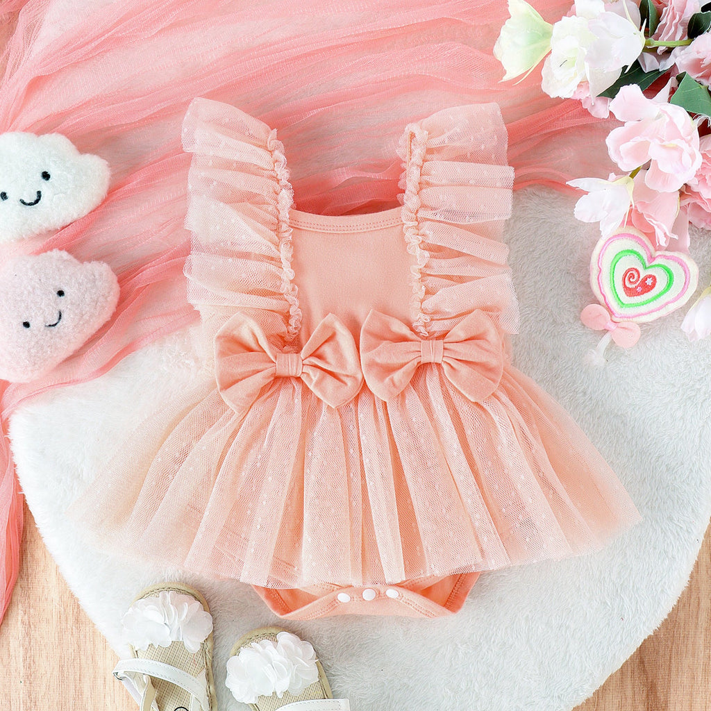Jumpsuit Baby Net Skirt Princess Poris Dress Baby Skirt Baby Body Pants Jumpsuit Pink