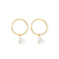 Freshwater Pearl Circle Earrings Gold Plated Recycled Shell Handmade