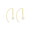 Freshwater Pearl Hook Earrings Gold Plated Recycled Shell Minimalist Jewelry