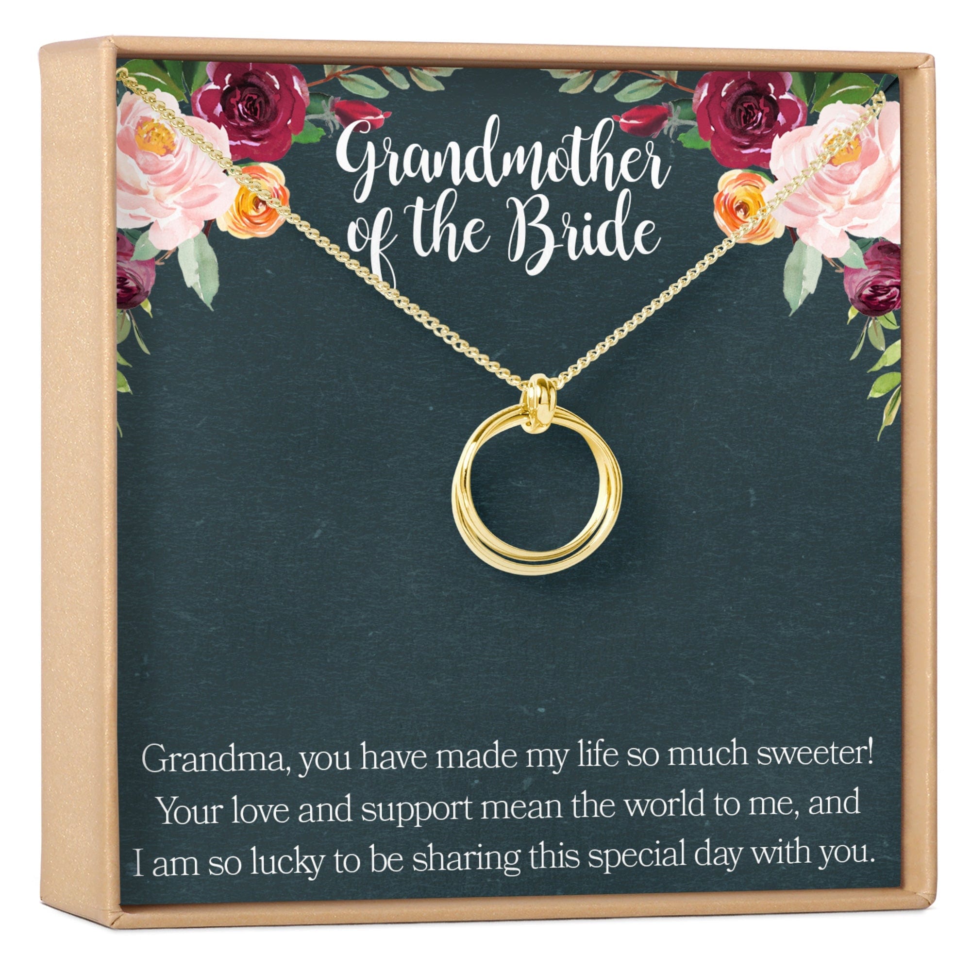 Grandmother of the Bride Necklace, Multiple Styles Stacked Circles Gold
