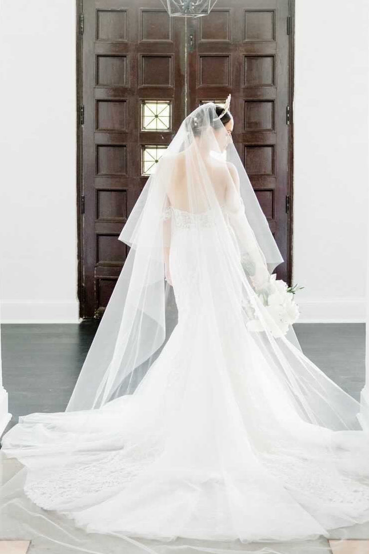Airy Tulle Drop Veil