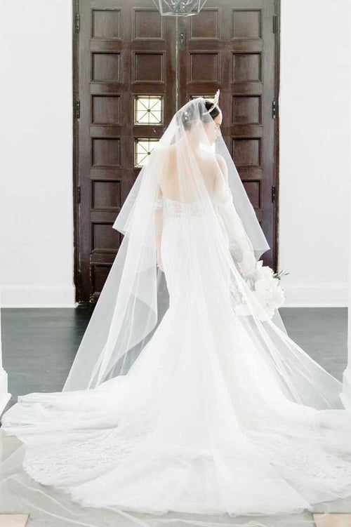 Airy Tulle Drop Veil