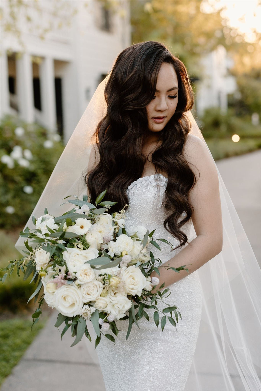 Airy Tulle Drop Veil