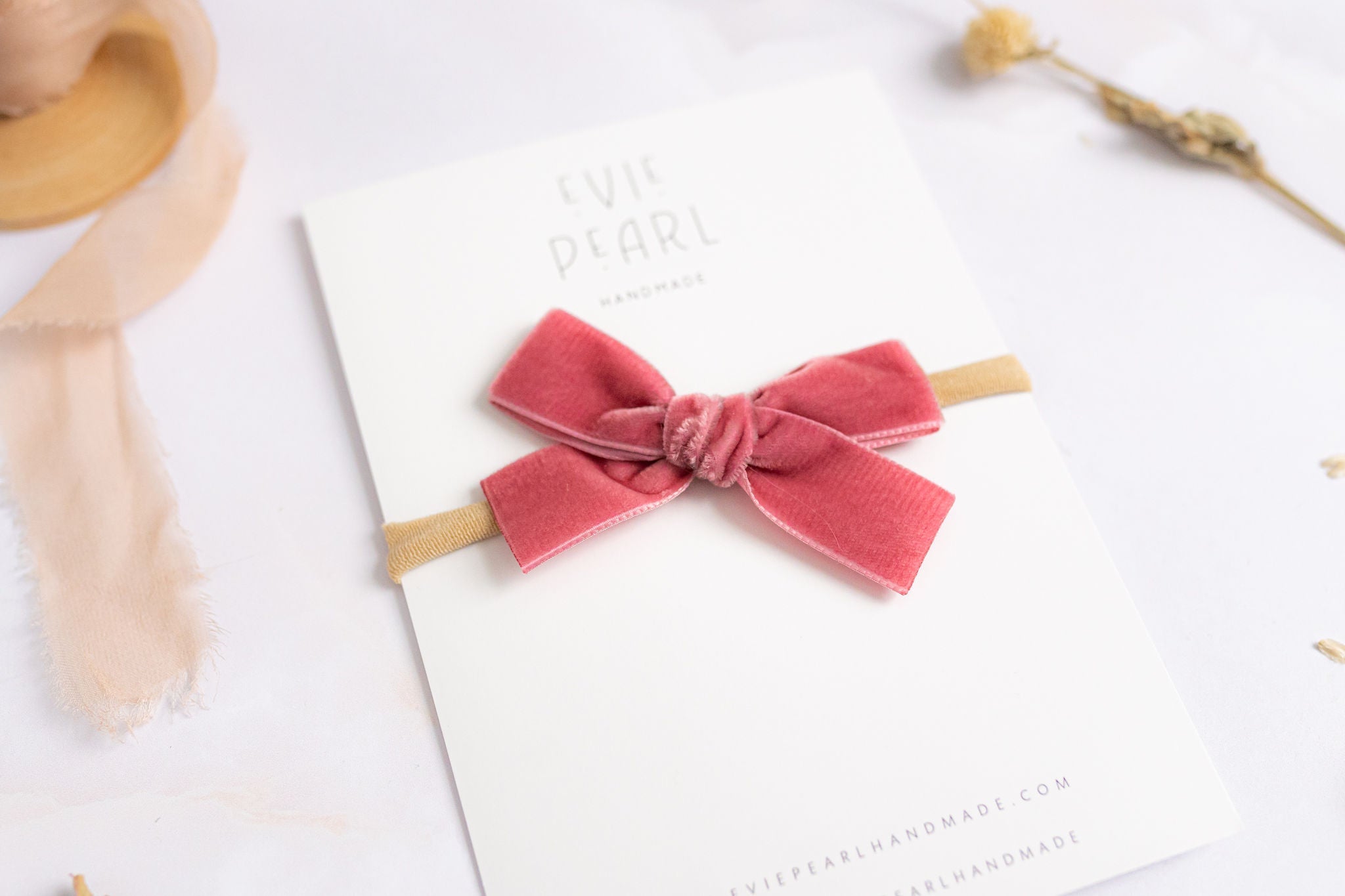 Classic Mini Velvet-Rose Pink Nylon Headband
