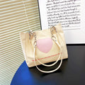 Cute Portable Tote Bag - Large Capacity Commuter Bag White 30*26*10cm
