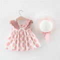 Summer Big Dot Wings Princess Dress with Hat Pink 80