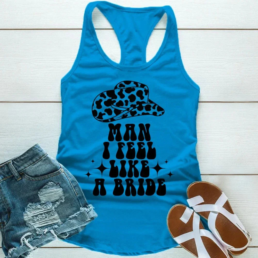 🍾 Man I Feel Like a Bride Bachelorette Party Tank Top 💍 Man I Feel Like a Bride Turquoise