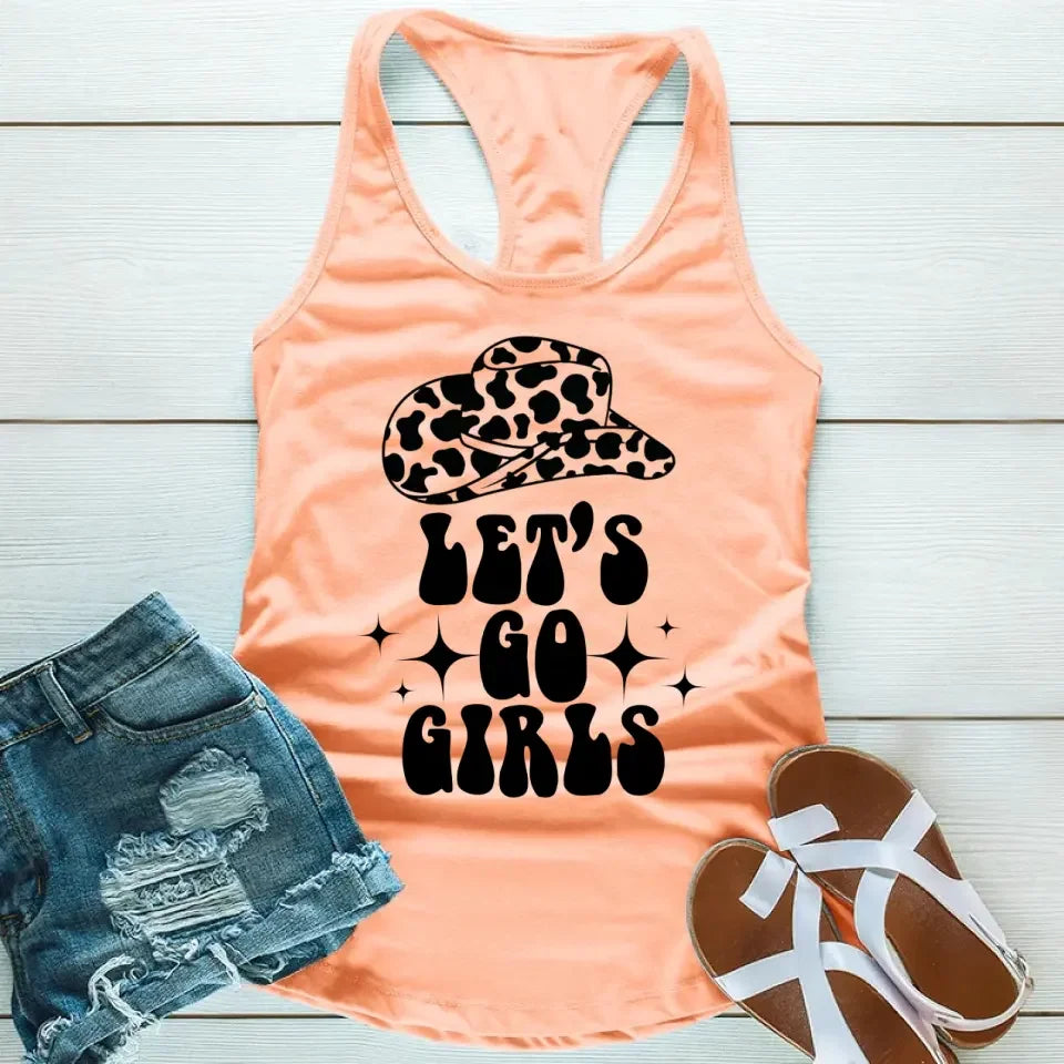 🍾 Man I Feel Like a Bride Bachelorette Party Tank Top 💍 Let's Go Girls Light Orange