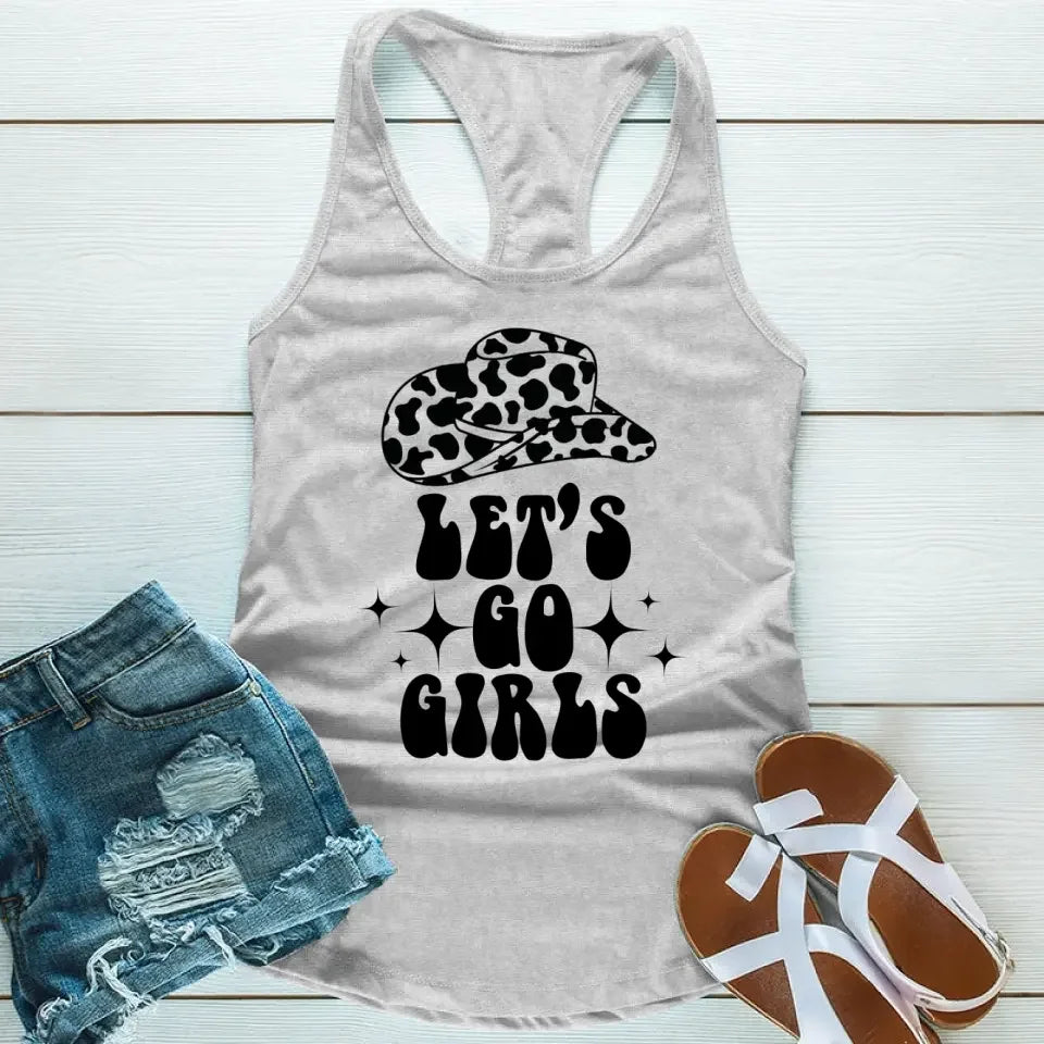 🍾 Man I Feel Like a Bride Bachelorette Party Tank Top 💍 Let's Go Girls Heather Grey
