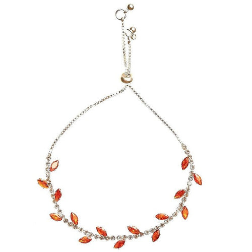 Marquise CZ Wrap Bracelet Gold Plated Adjustable Bridal One Silver-Red