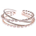 Marquise CZ Wrap Bracelet Rose Gold Triple Layer Cuff One Rose Gold-Clear