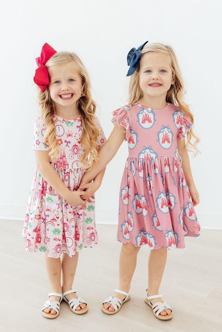 Once Upon a Castle Flutter Sleeve Twirl Dress