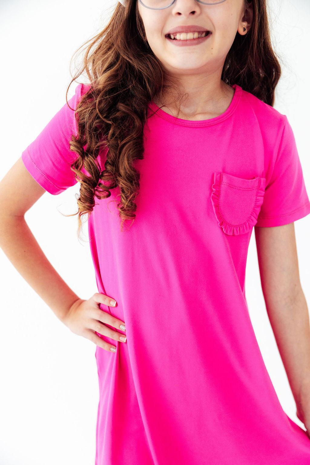 Hot Pink T-Shirt Dress