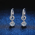 Moissanite 925 Sterling Silver Diamond Drop Earrings For Women Wedding Party 0.5ct each