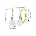 Moissanite Freshwater Pearl Drop Earrings 925 Sterling Silver Round Cut Dangle yellow gold colored silver