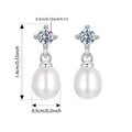 Moissanite Pearl Drop Earrings 925 Sterling Silver 0.1ct Each pearl drop stud