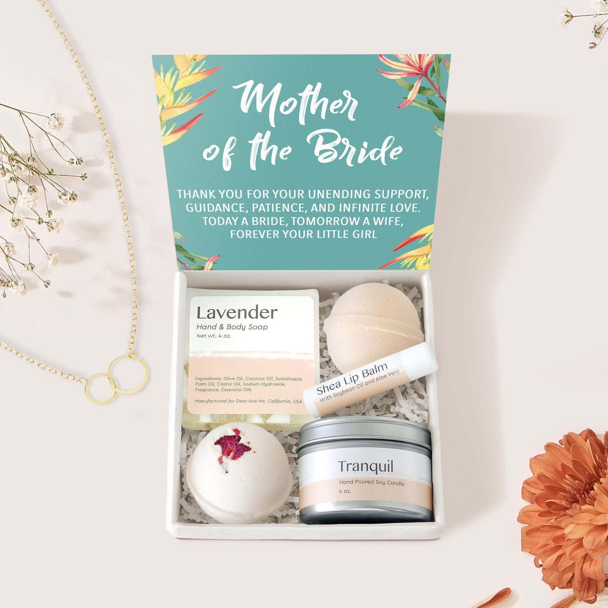 Mother of the Bride Spa Gift Box Double Circle Necklace